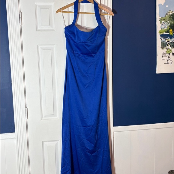 NEW Elliatt Chiara Satin Halter Gown In Cobalt Blue - size Small - Picture 6 of 6